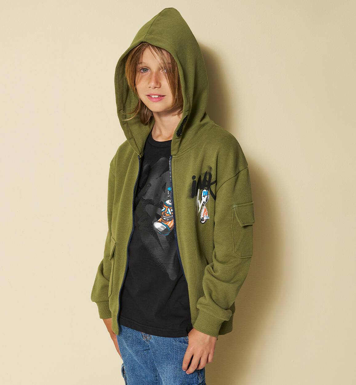 Felpa per ragazzo VERDE Sarabanda