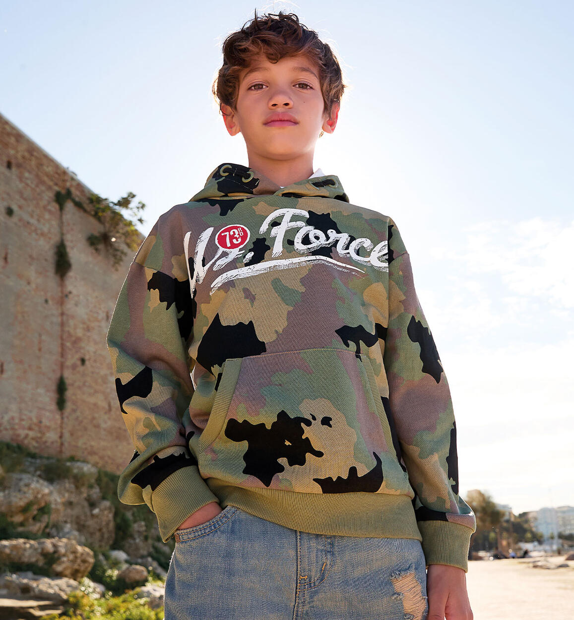 Felpa per ragazzo VERDE Sarabanda