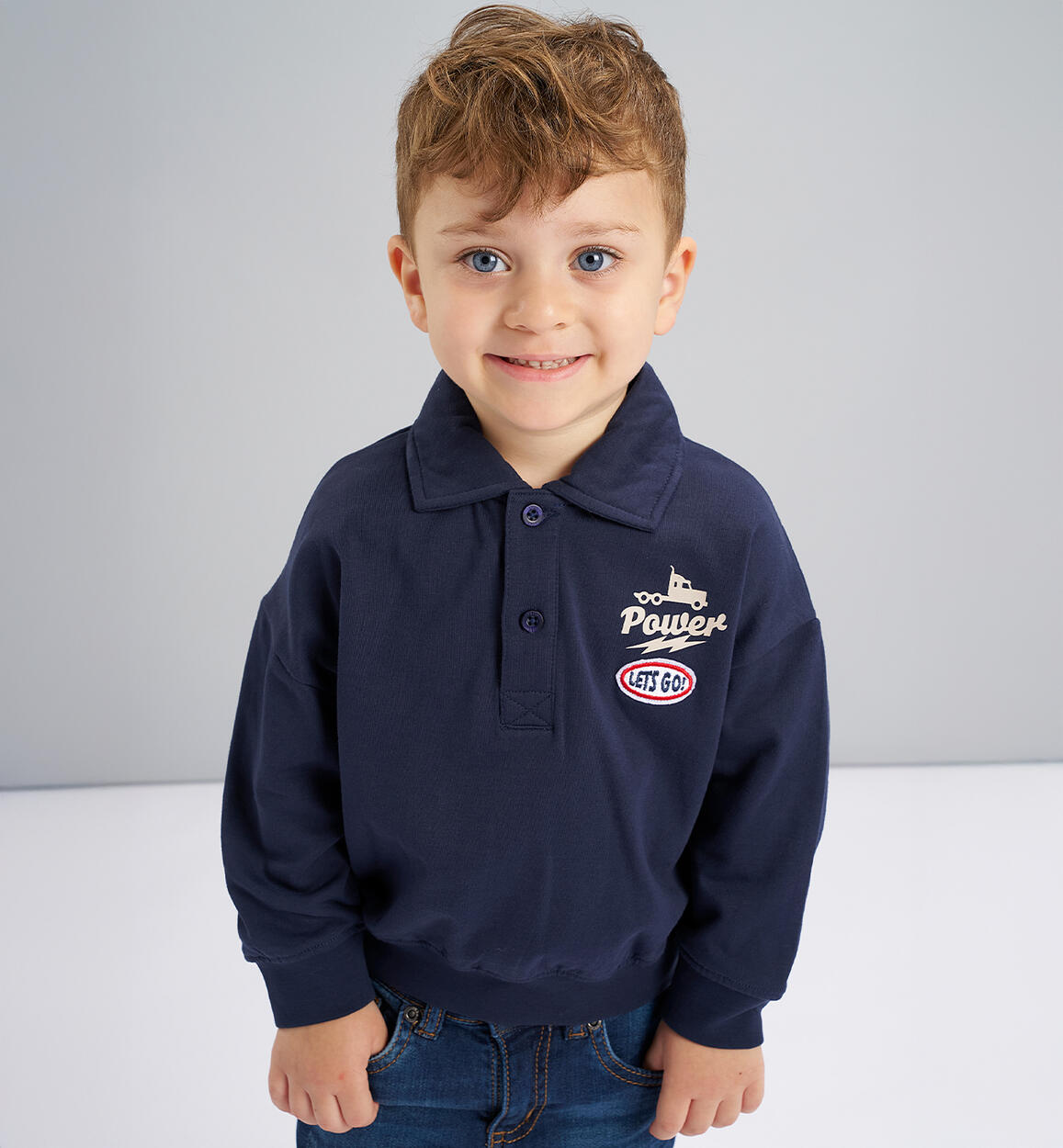 Felpa polo bambino BLU iDO