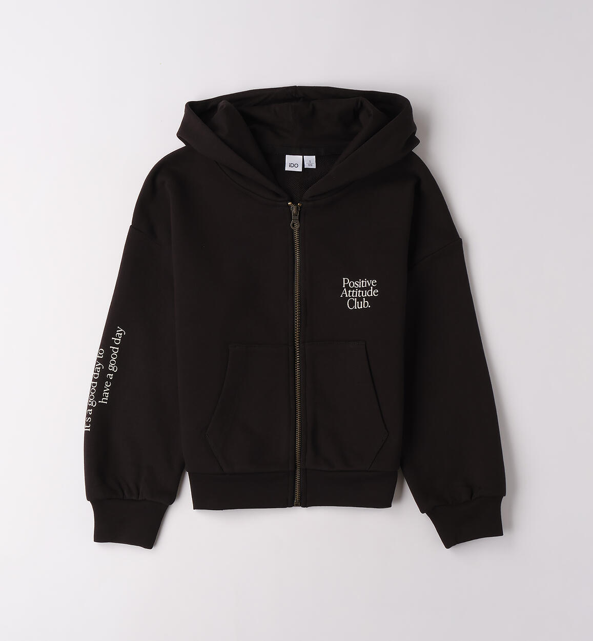 Felpa ragazza 100% cotone NERO iDO