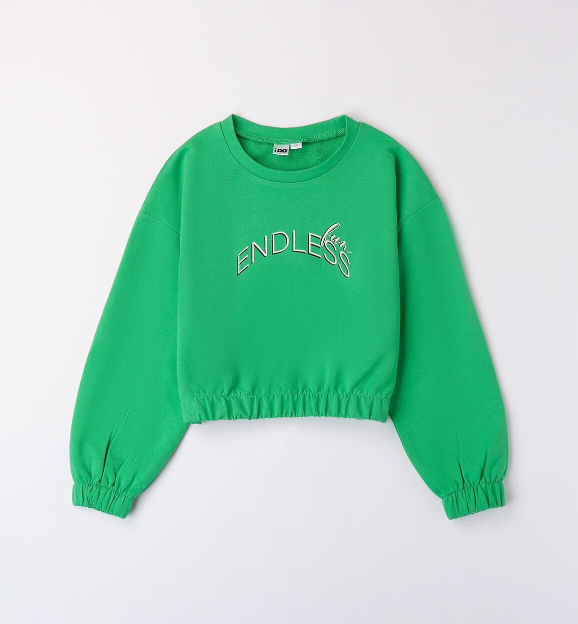 Felpa ragazza 100% cotone VERDE iDO