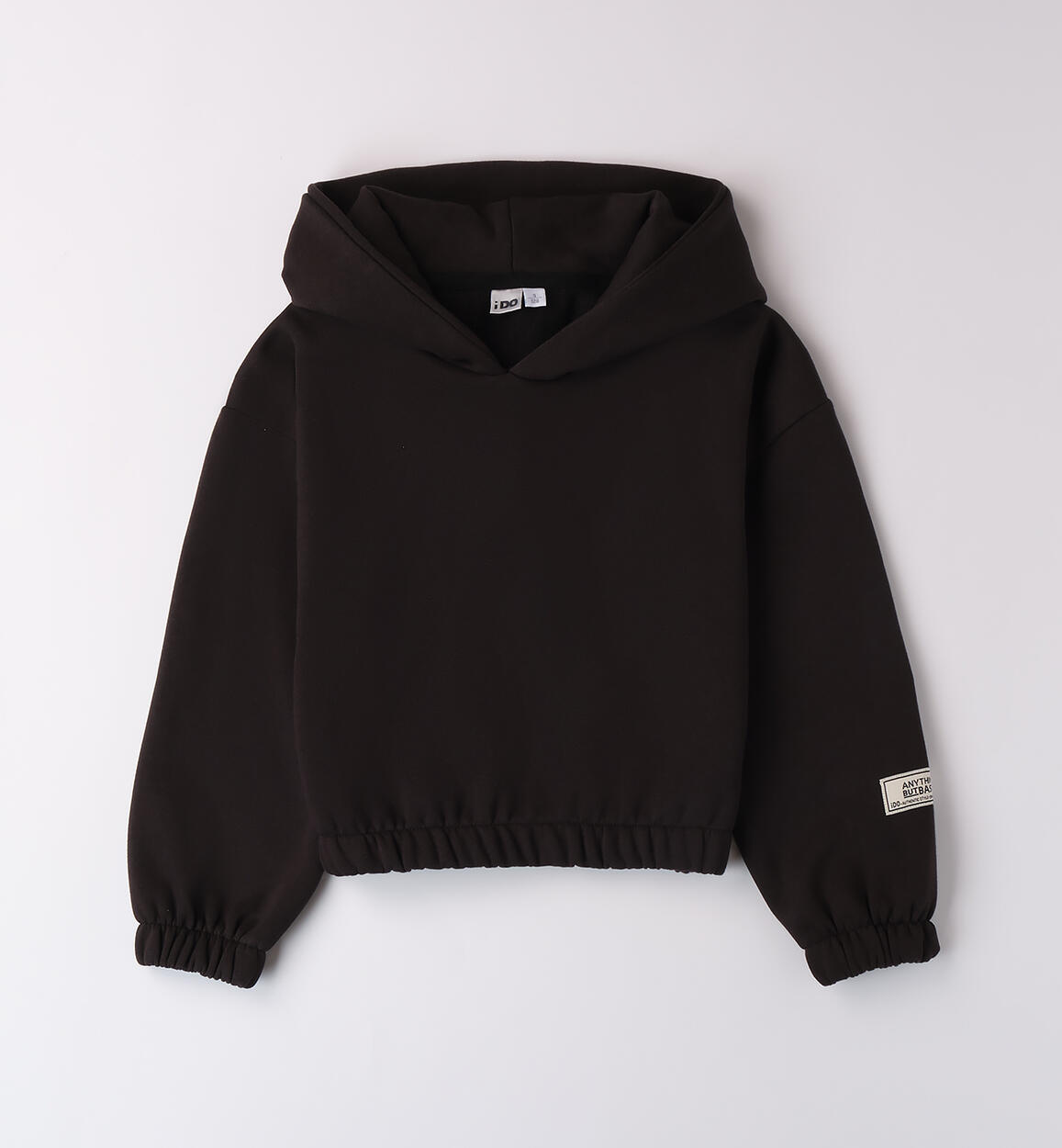 Felpa ragazza con cappuccio NERO iDO