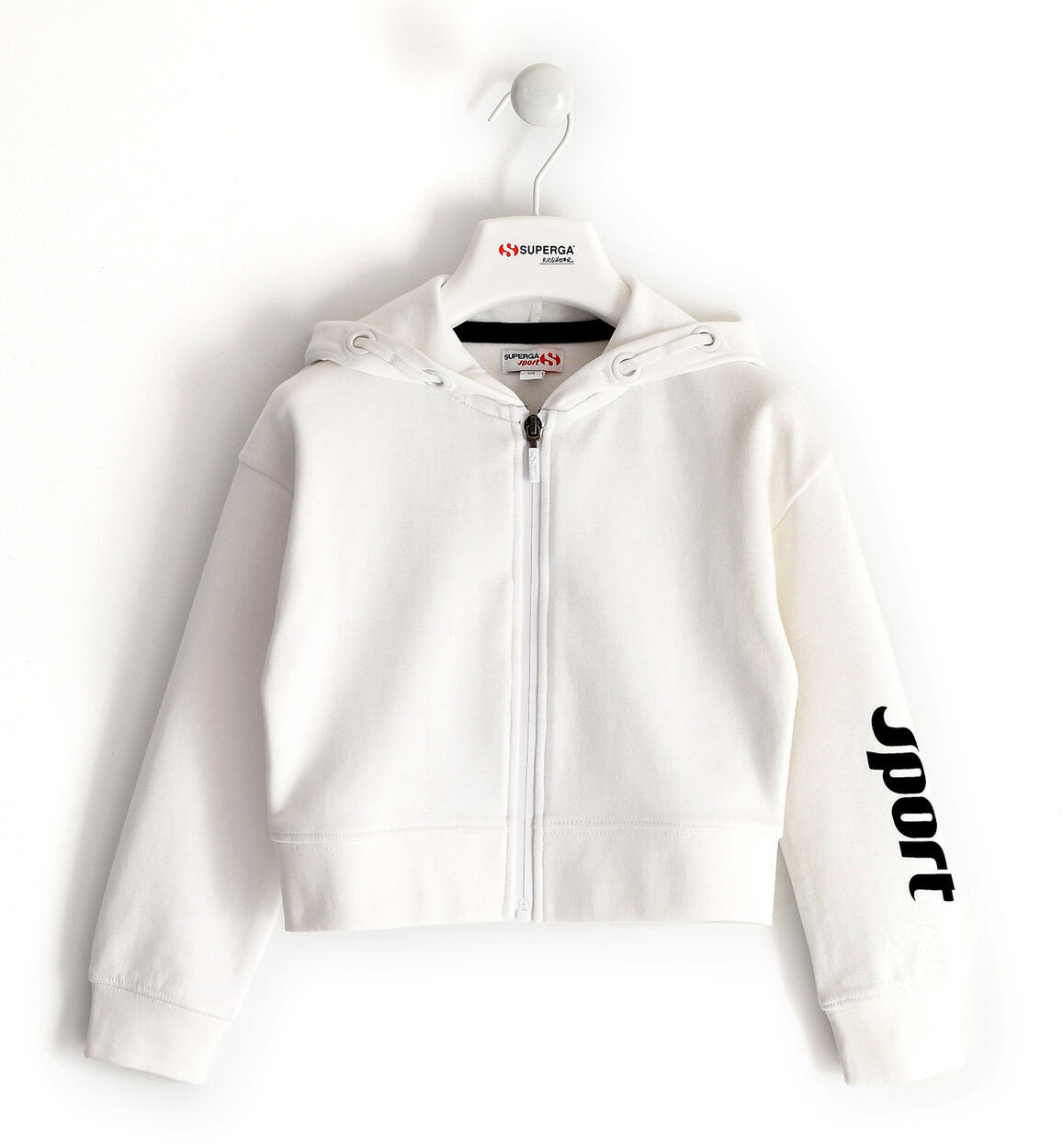 Felpa ragazza Superga con zip BIANCO SUPERGA