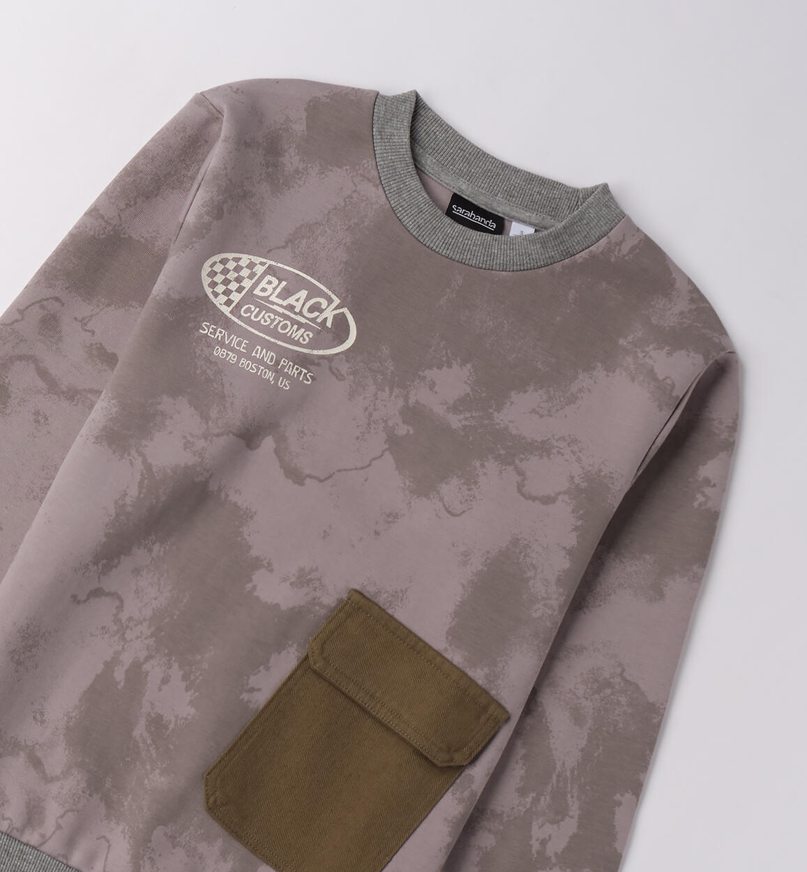 Felpa ragazzo con tasca GRIGIO-GRIGIO-6BUF - 2420F66100