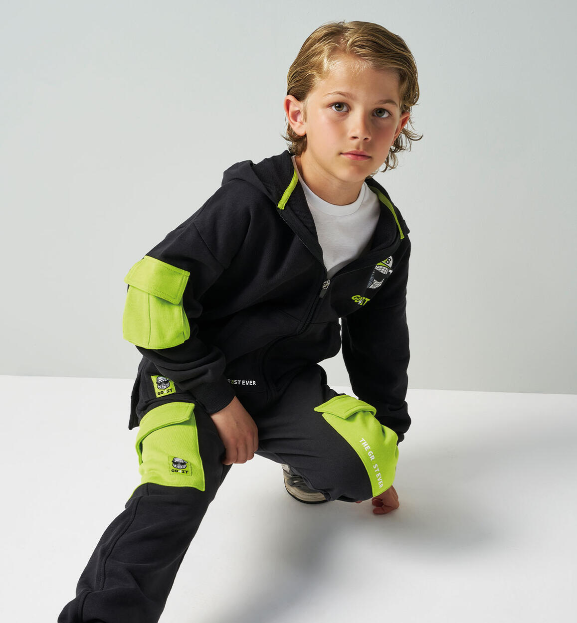 Felpa ragazzo con zip NERO iDO