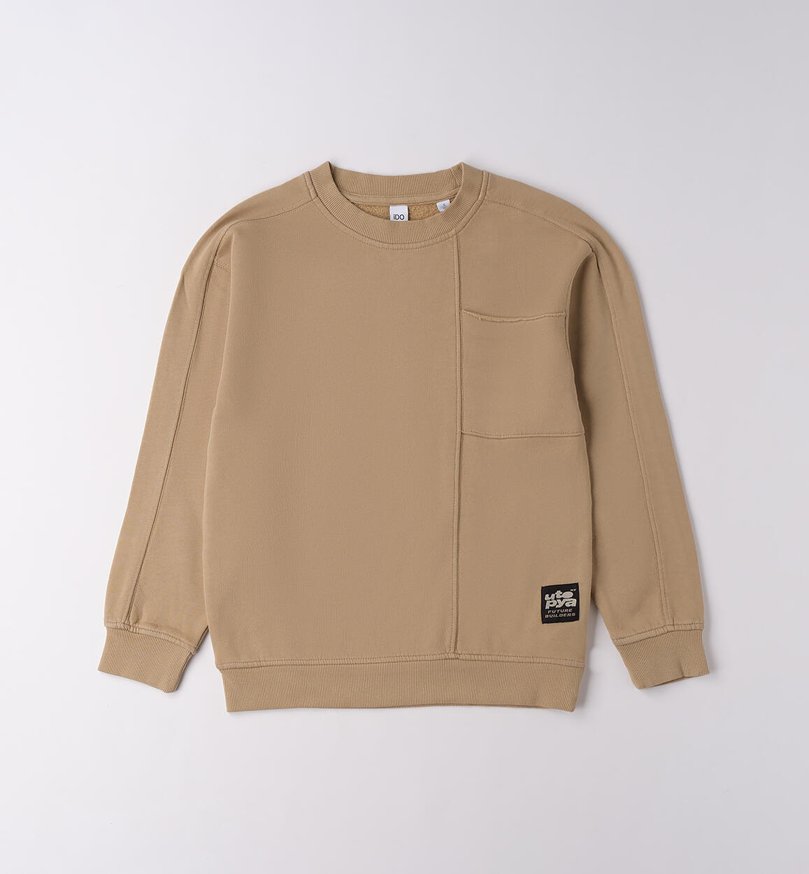 Felpa ragazzo girocollo BEIGE iDO