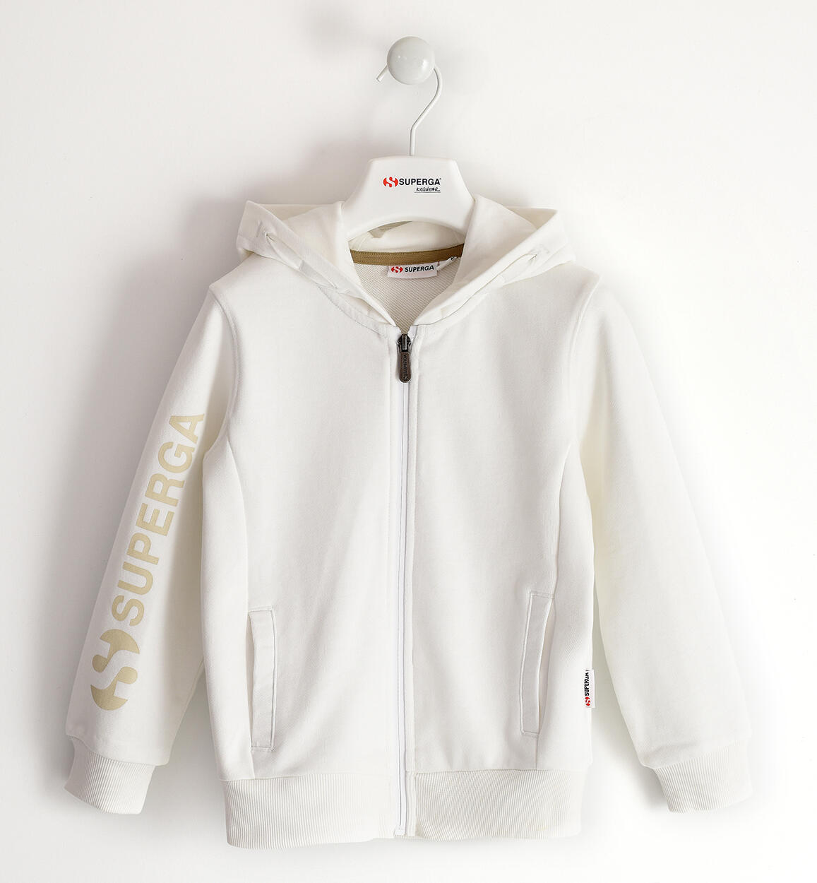 Felpa Superga con zip BIANCO SUPERGA ICON