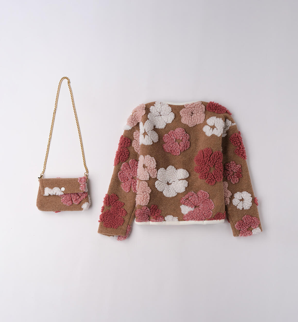 Giacchetto con borsa MARRONE MELANGE-8901 - 1484F782K1