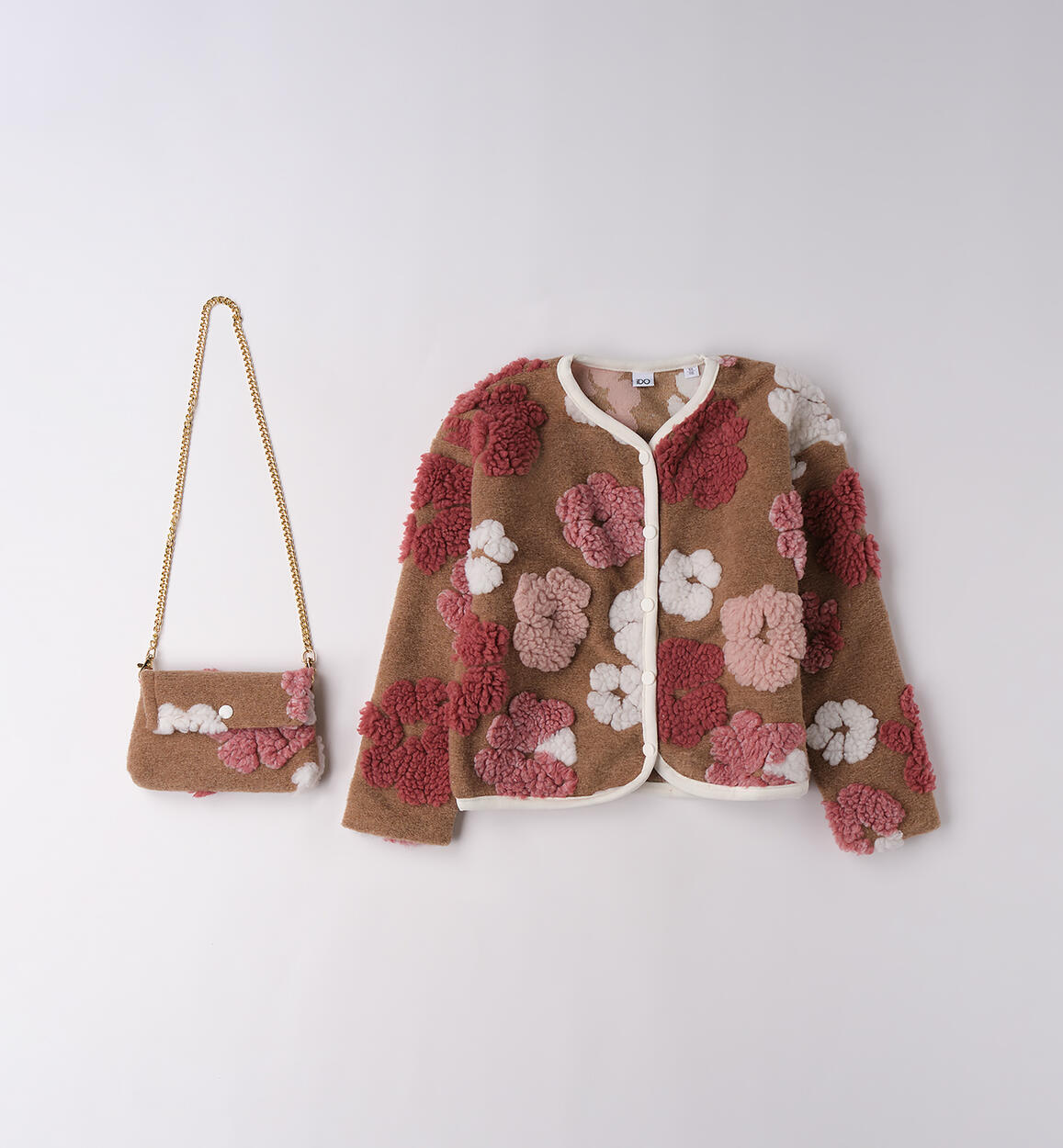 Giacchetto con borsa MARRONE MELANGE-8901 - 1484F782K1