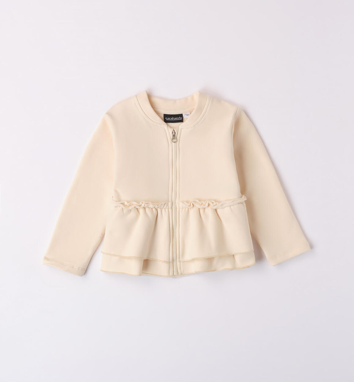 Sarabanda sweatshirt jacket for girls from 9 months to 8 years BEIGE Sarabanda