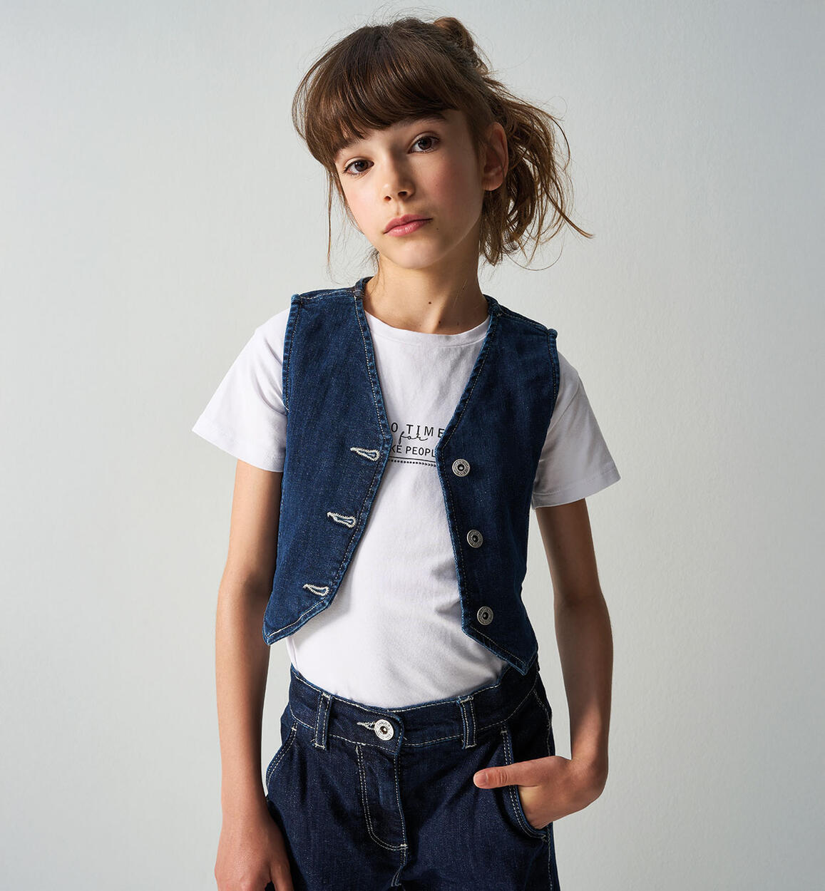 Gilet di jeans bambina BLU iDO