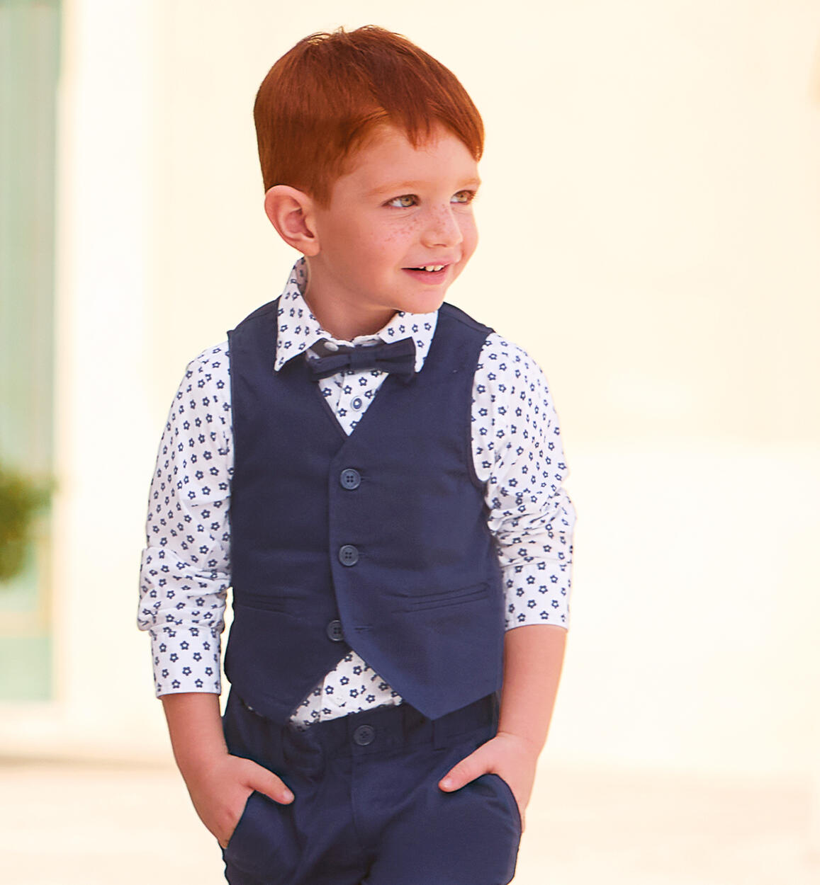 Gilet elegante bambino BLU Sarabanda