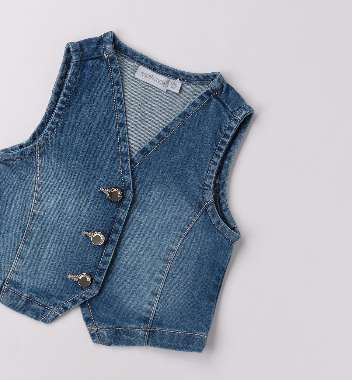 Gilet jeans bambina STONE WASHED CHIARO-7400 - 1960F38400