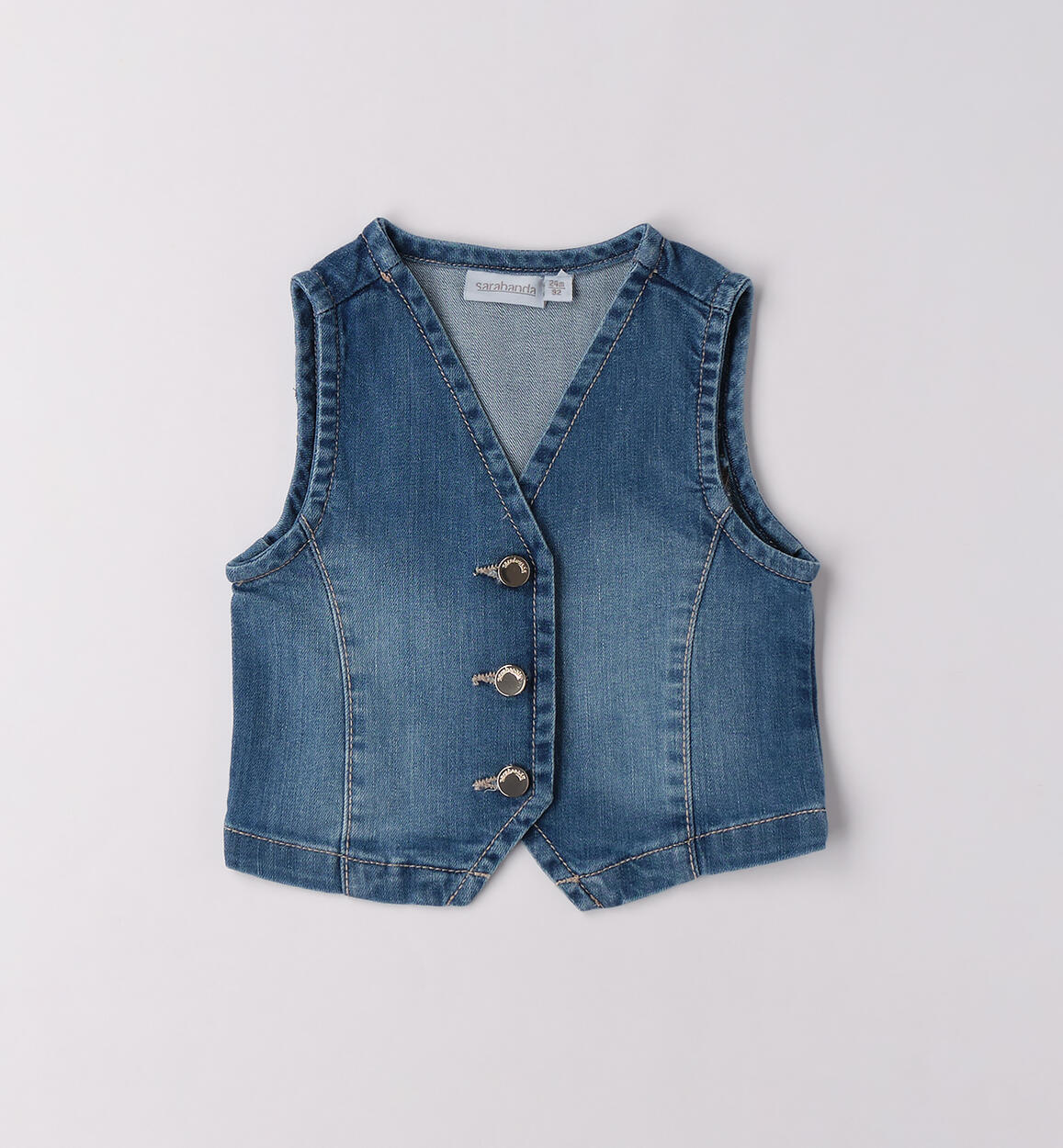 Gilet jeans bambina STONE WASHED CHIARO-7400 - 1960F38400