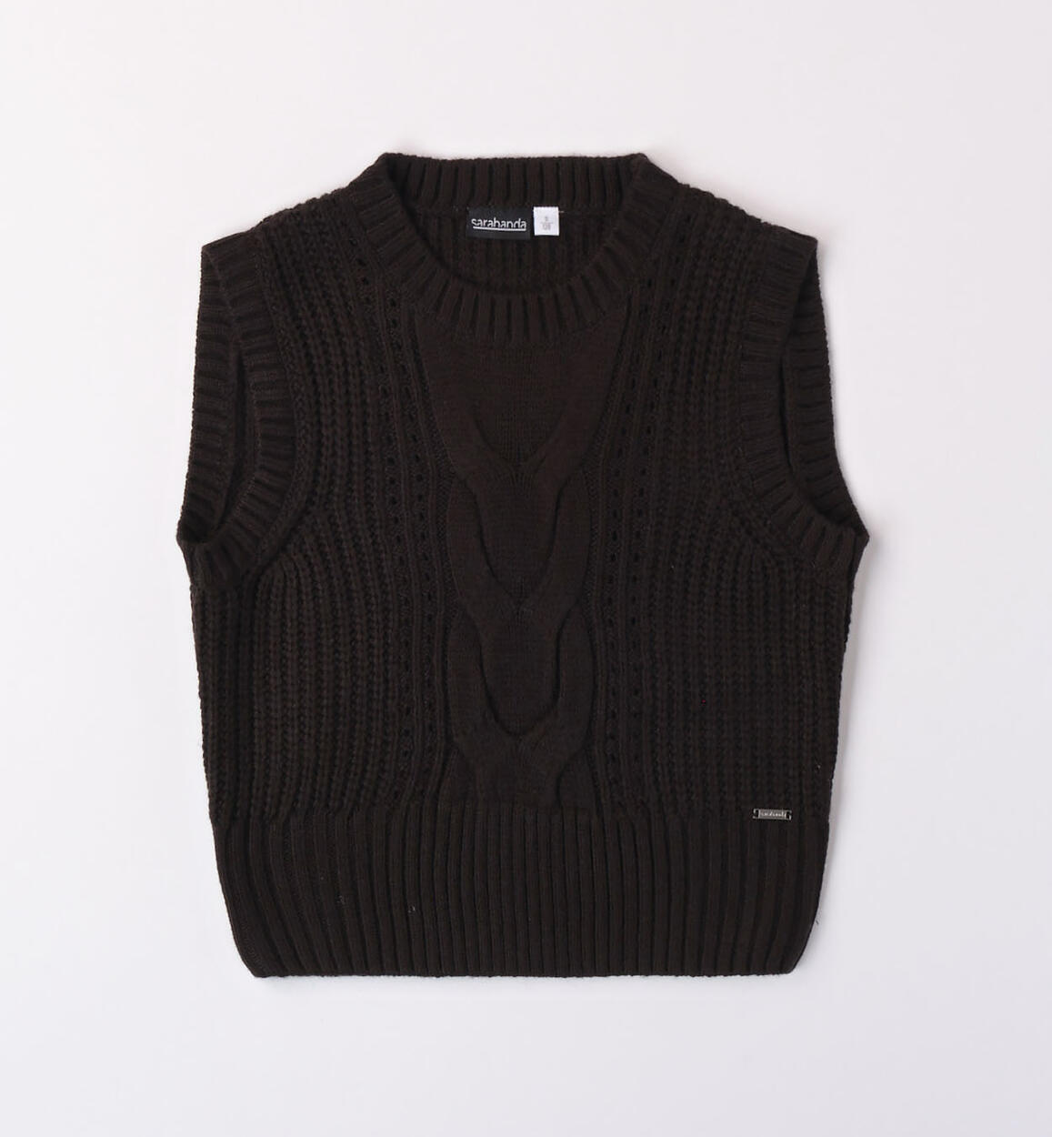 Gilet per ragazza in tricot NERO Sarabanda