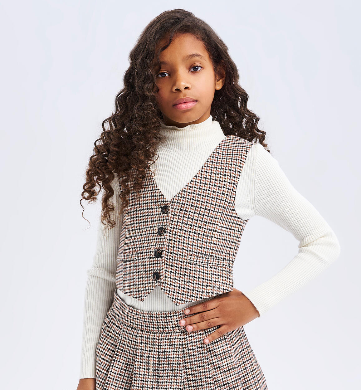 Gilet per ragazza MARRONE iDO