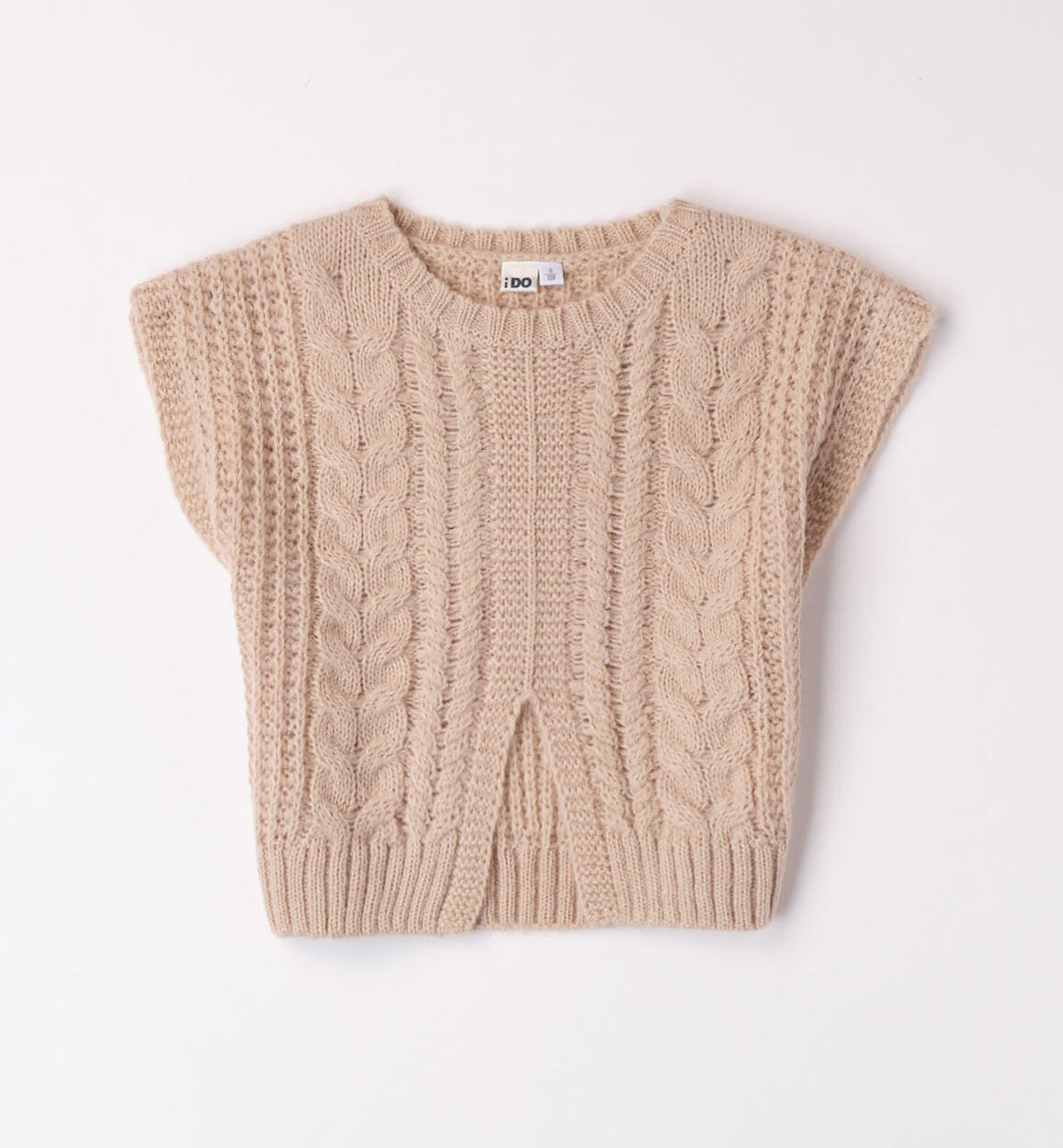 iDO knitted tank top for girls from 8 to 16 years BEIGE iDO