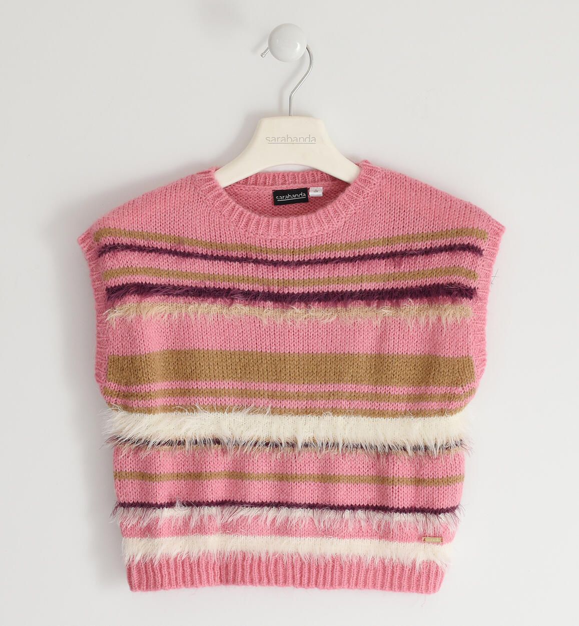 Sarabanda girl's knit waistcoat from 8 to 16 years FUCHSIA Sarabanda