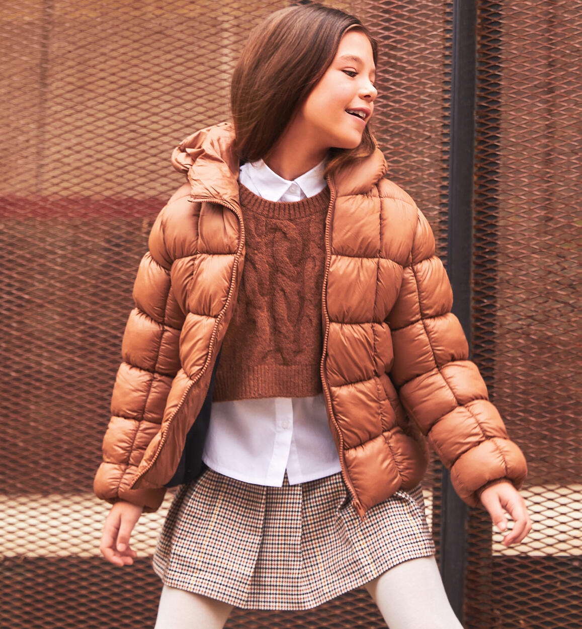 Gilet ragazza mezze maniche MARRONE iDO