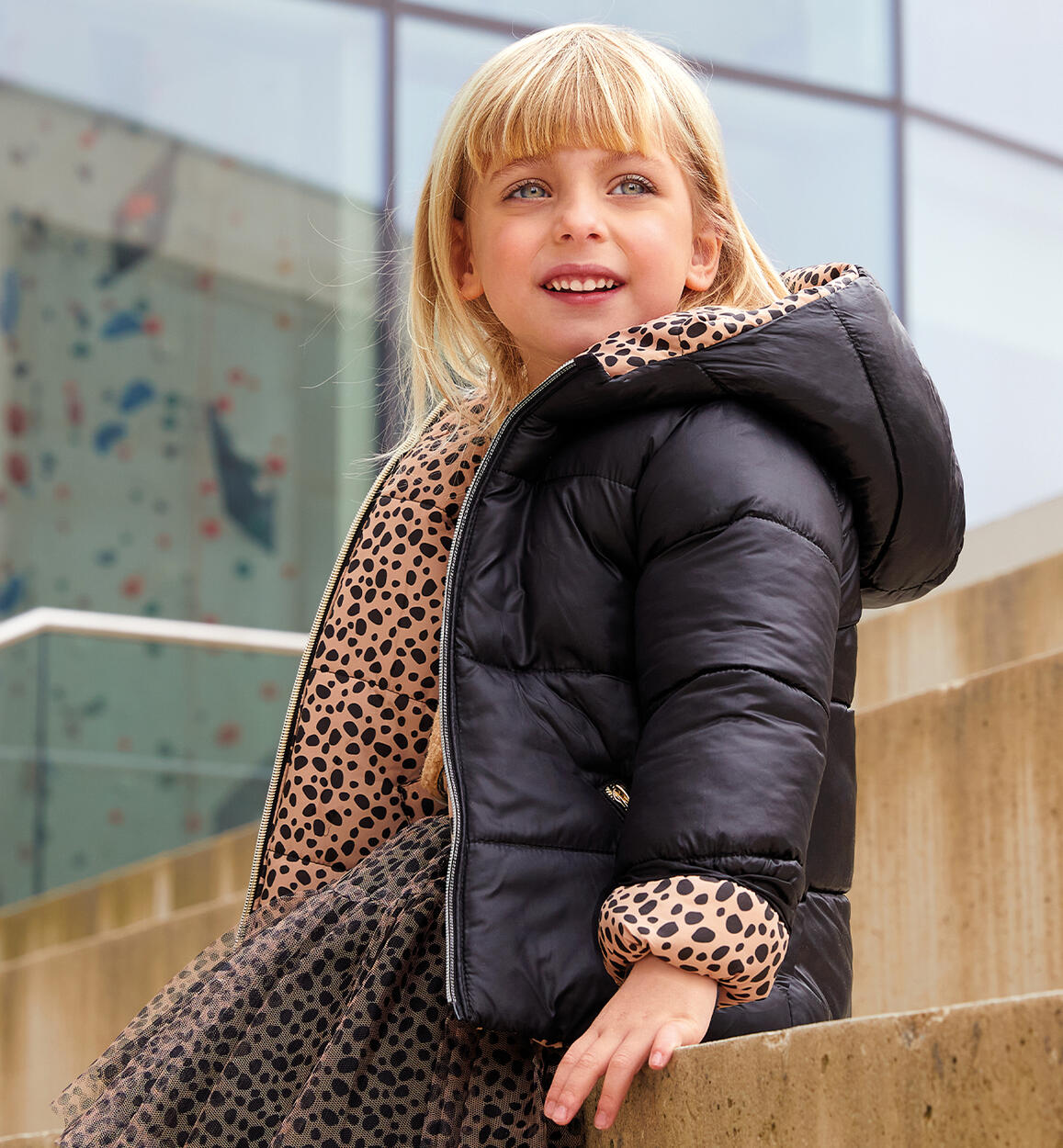 Giubbotto bambina reversibile NERO iDO
