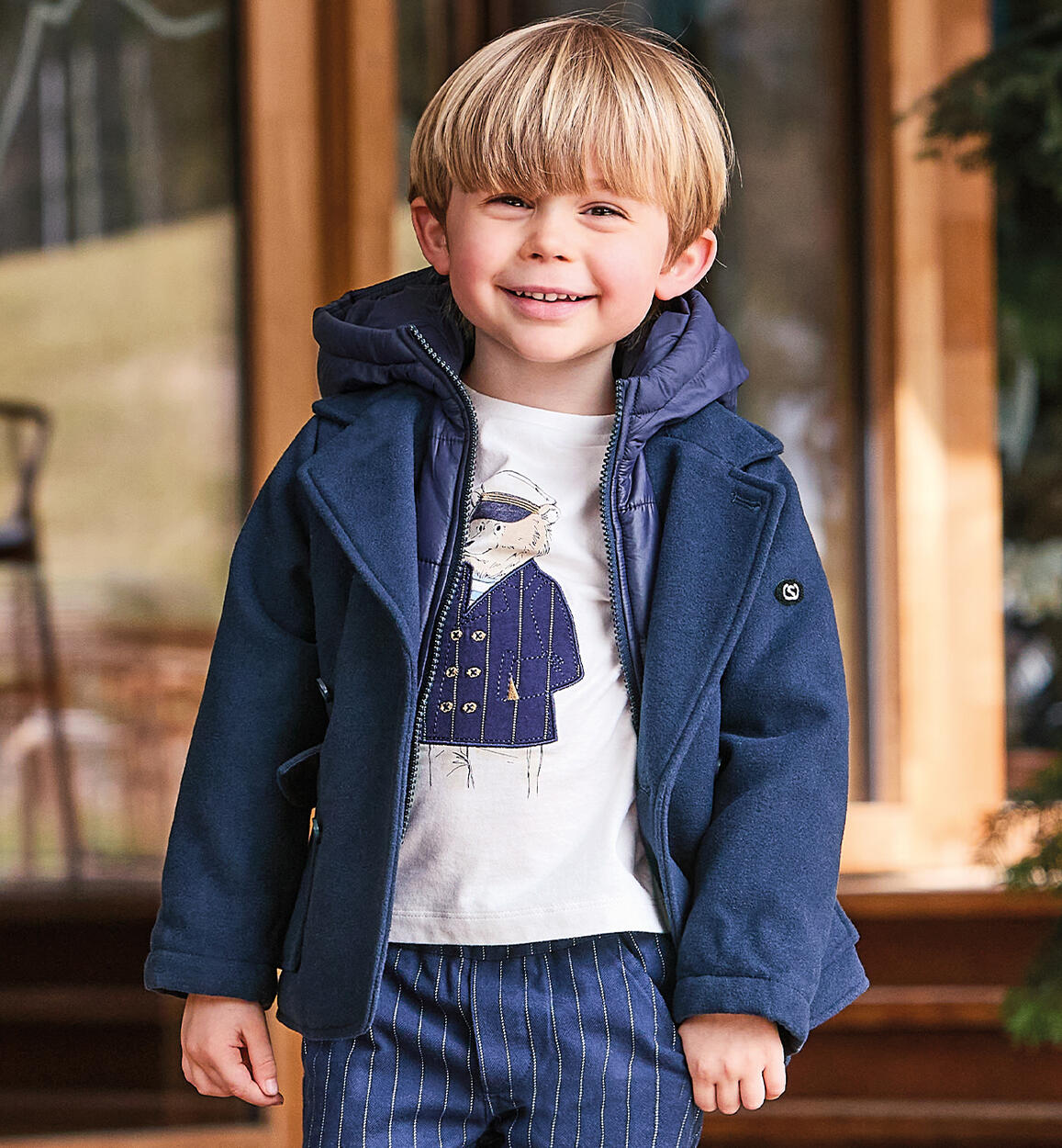 Giubbotto elegante bambino BLU Sarabanda