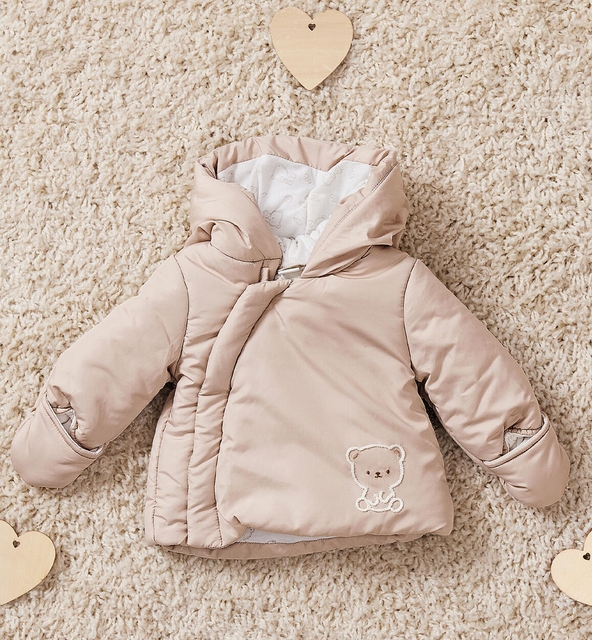 Giubbotto imbottito neonato modello unisex BEIGE iDO