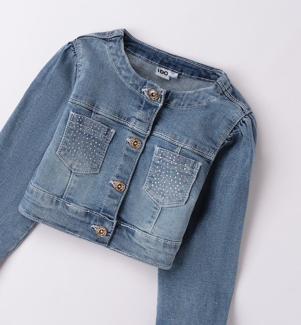 Giubbotto jeans bambina BLU CHIARO LAVATO-7310 - 1804B39000