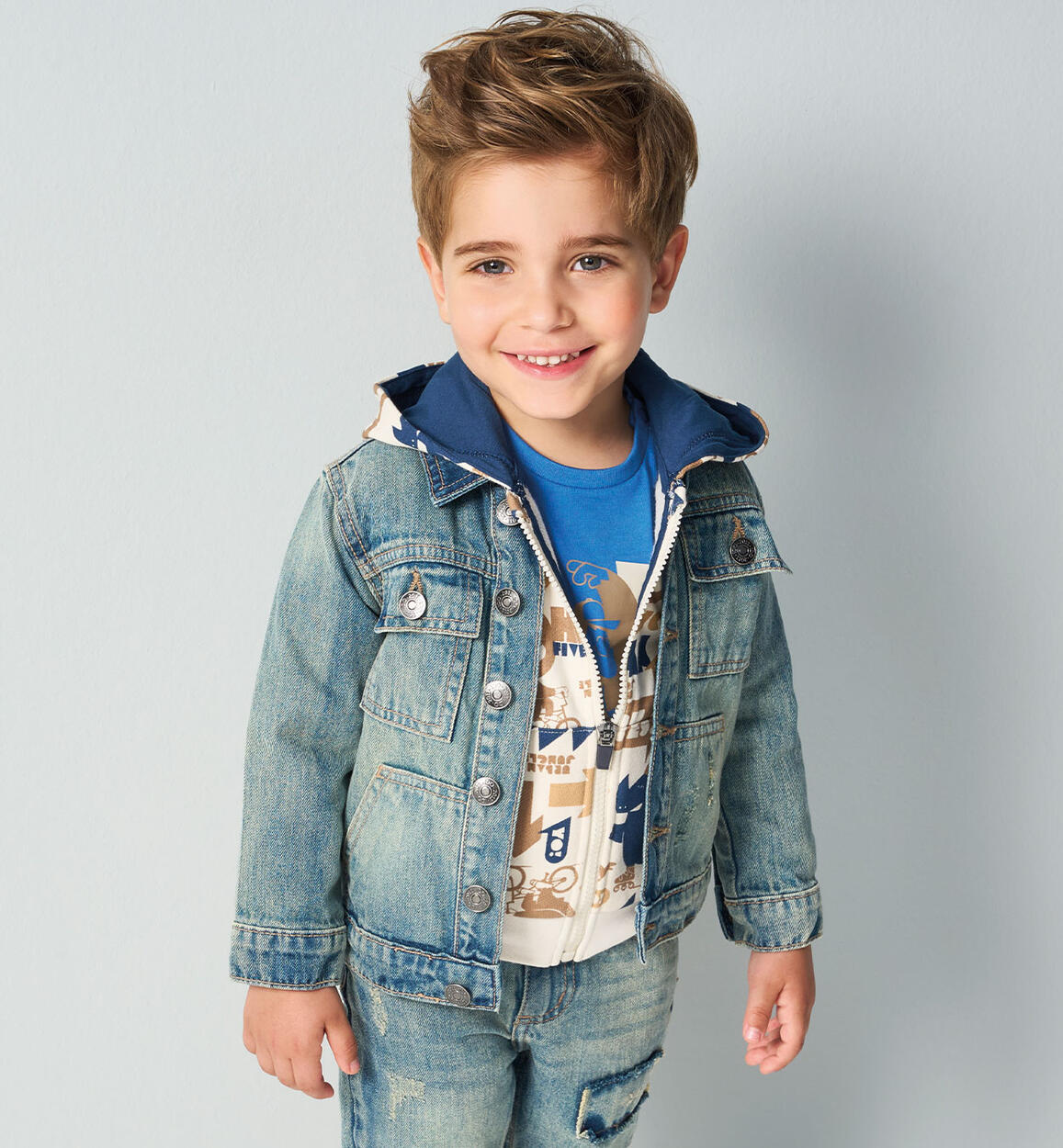 Giubbotto jeans bambino BEIGE iDO