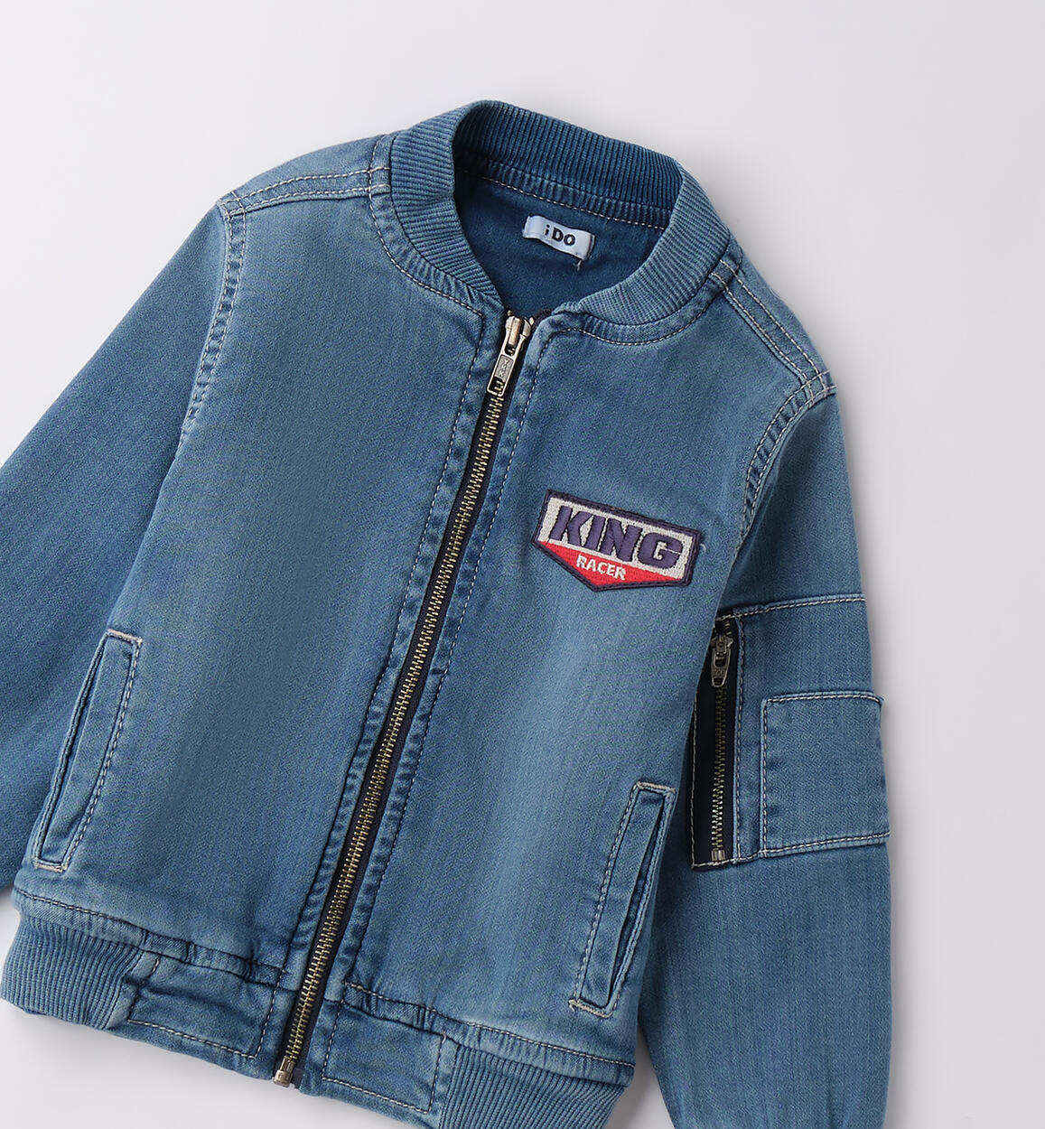 Giubbotto jeans da bambino STONE WASHED CHIARO-7400 - 1244B23700