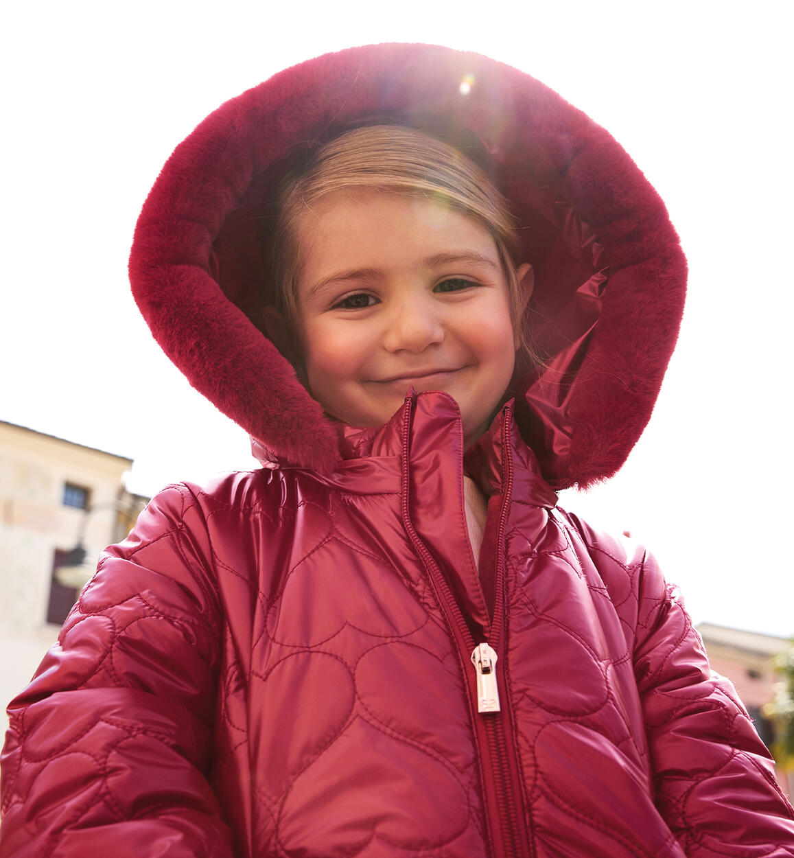 Giubbotto lungo bambina ROSSO Sarabanda