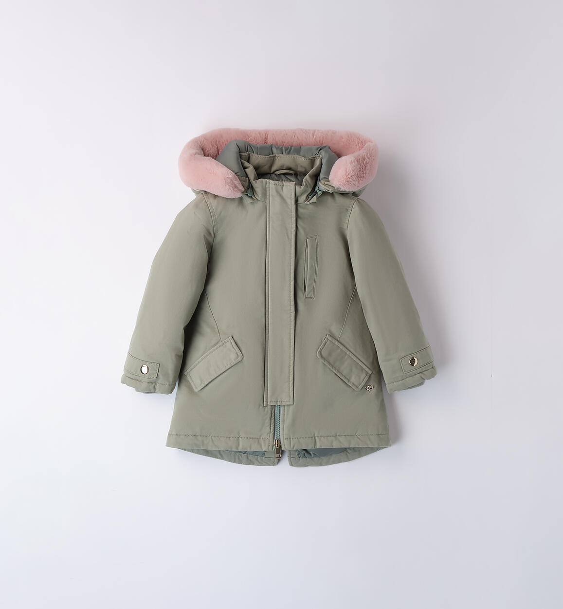 Giubbotto lungo bambina VERDE Sarabanda