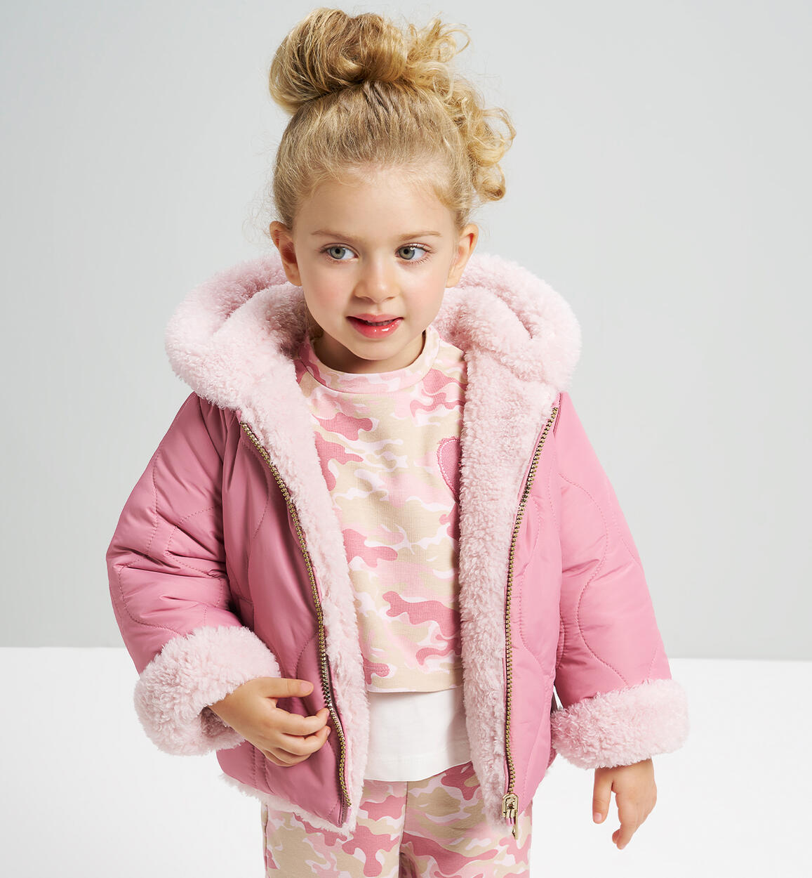 Giubbotto reversibile bambina ROSA iDO