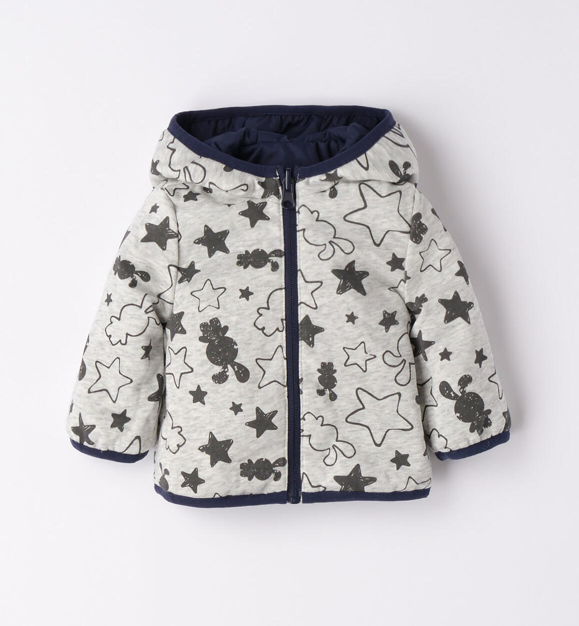 Giubbotto reversibile neonato con cappuccio BLU iDO