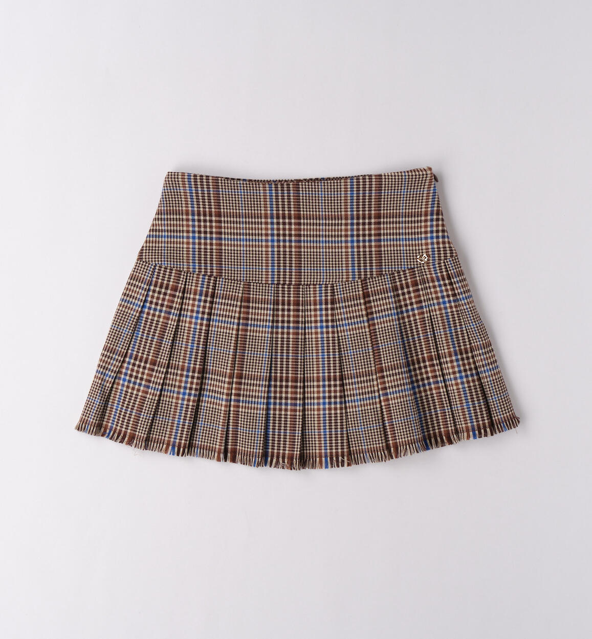Gonna ragazza tessuto check BROWN-1137 - 2620F55600