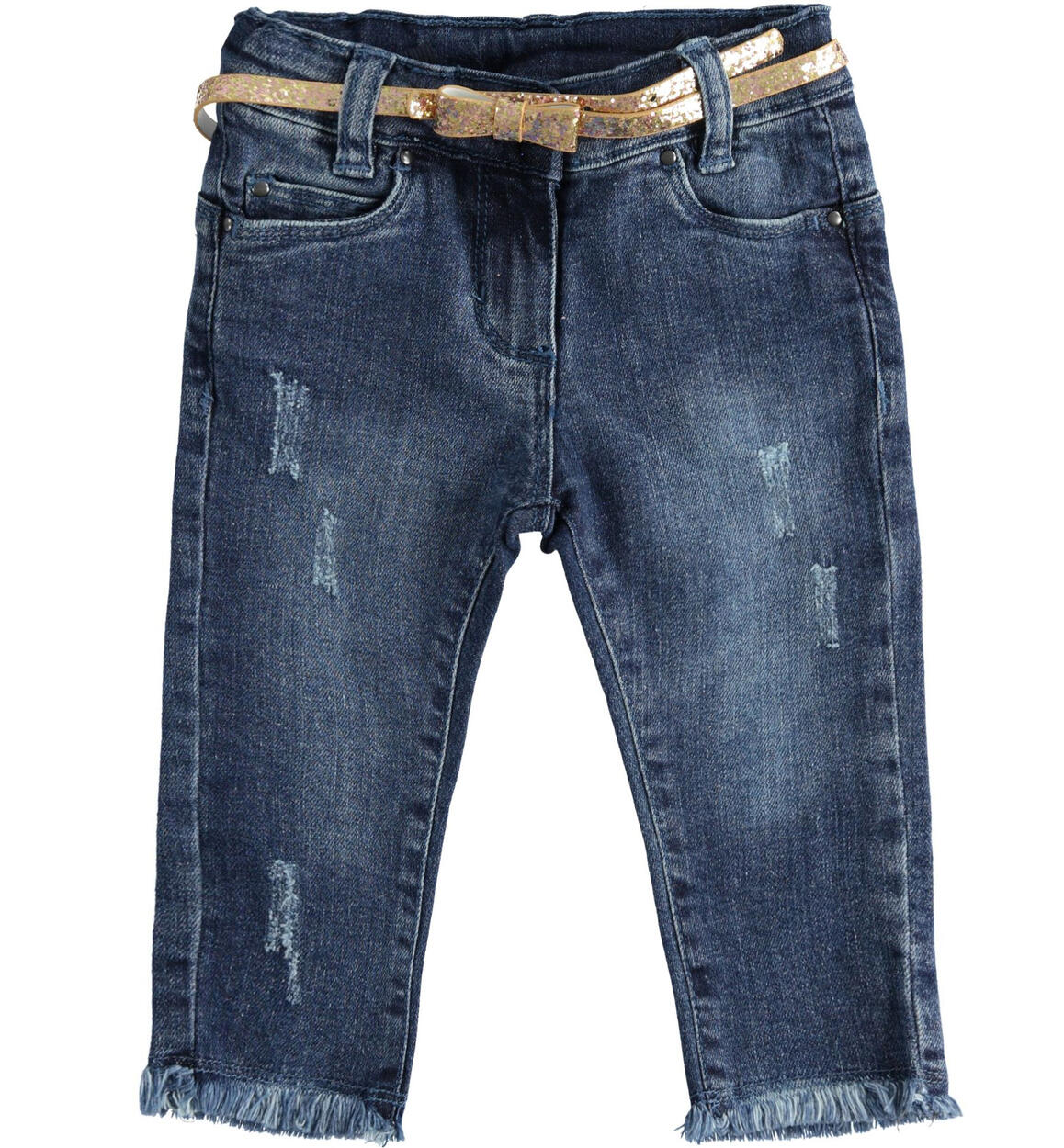 Jeans with belt for girls from 9 months to 8 years iDO BLUE iDO