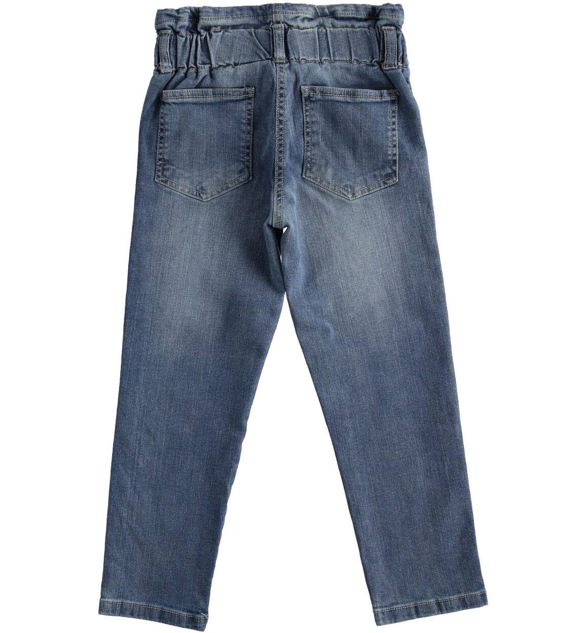 Jeans bambina con elastico arricciato in vita da 8 a 16 anni iDO