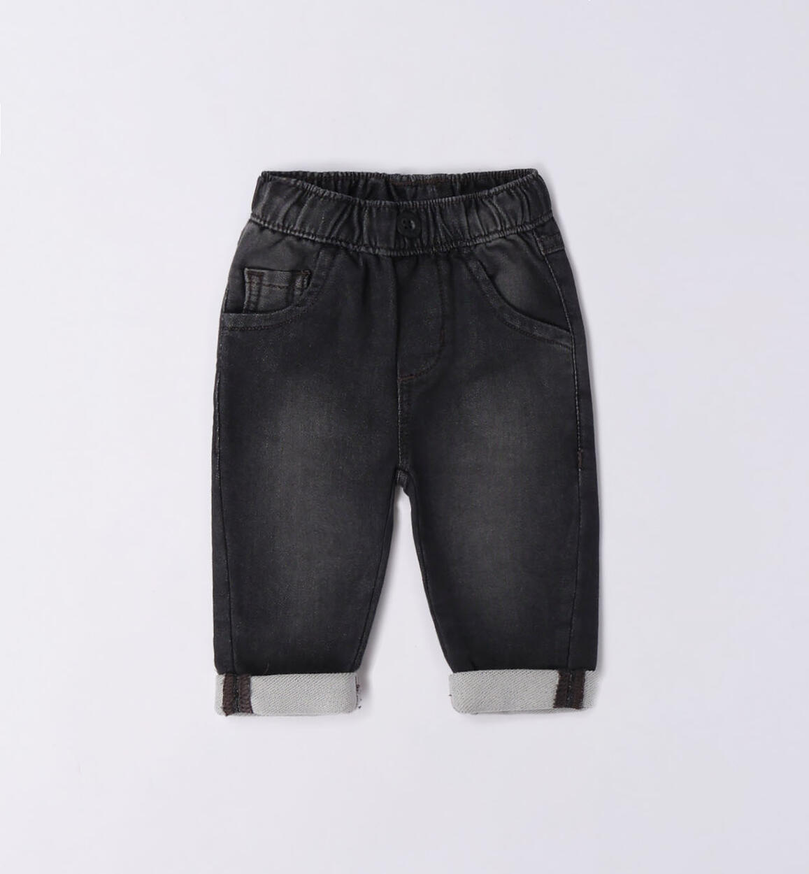 iDO jeans with turn-ups for boys from 1 to 24 months GREY iDO