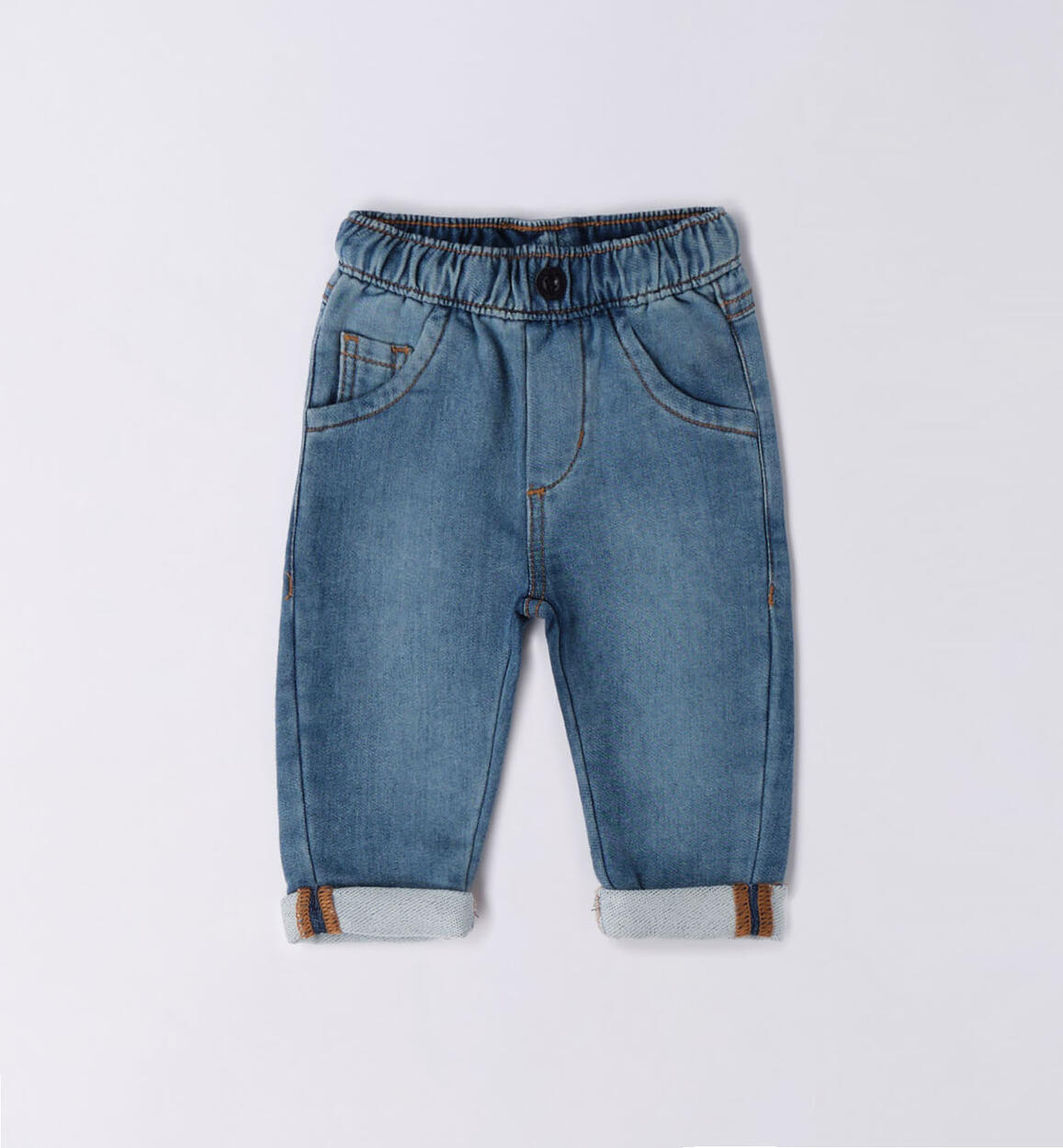 iDO jeans with turn-ups for boys from 1 to 24 months BEIGE iDO
