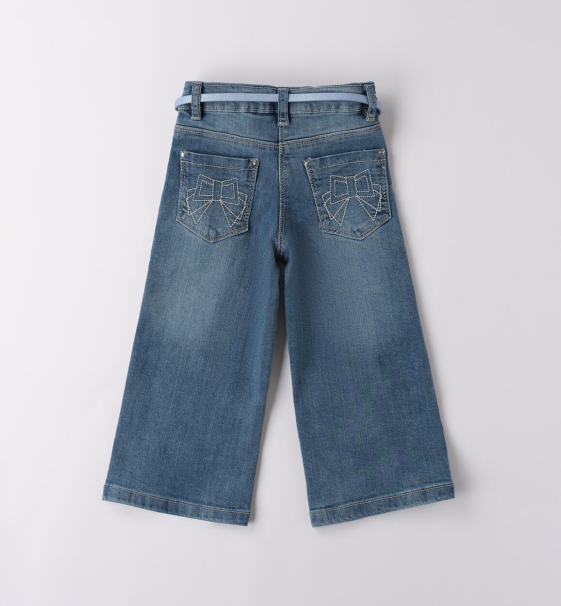 Jeans con cintura per bambina STONE WASHED CHIARO-7400 - 1584B374K1