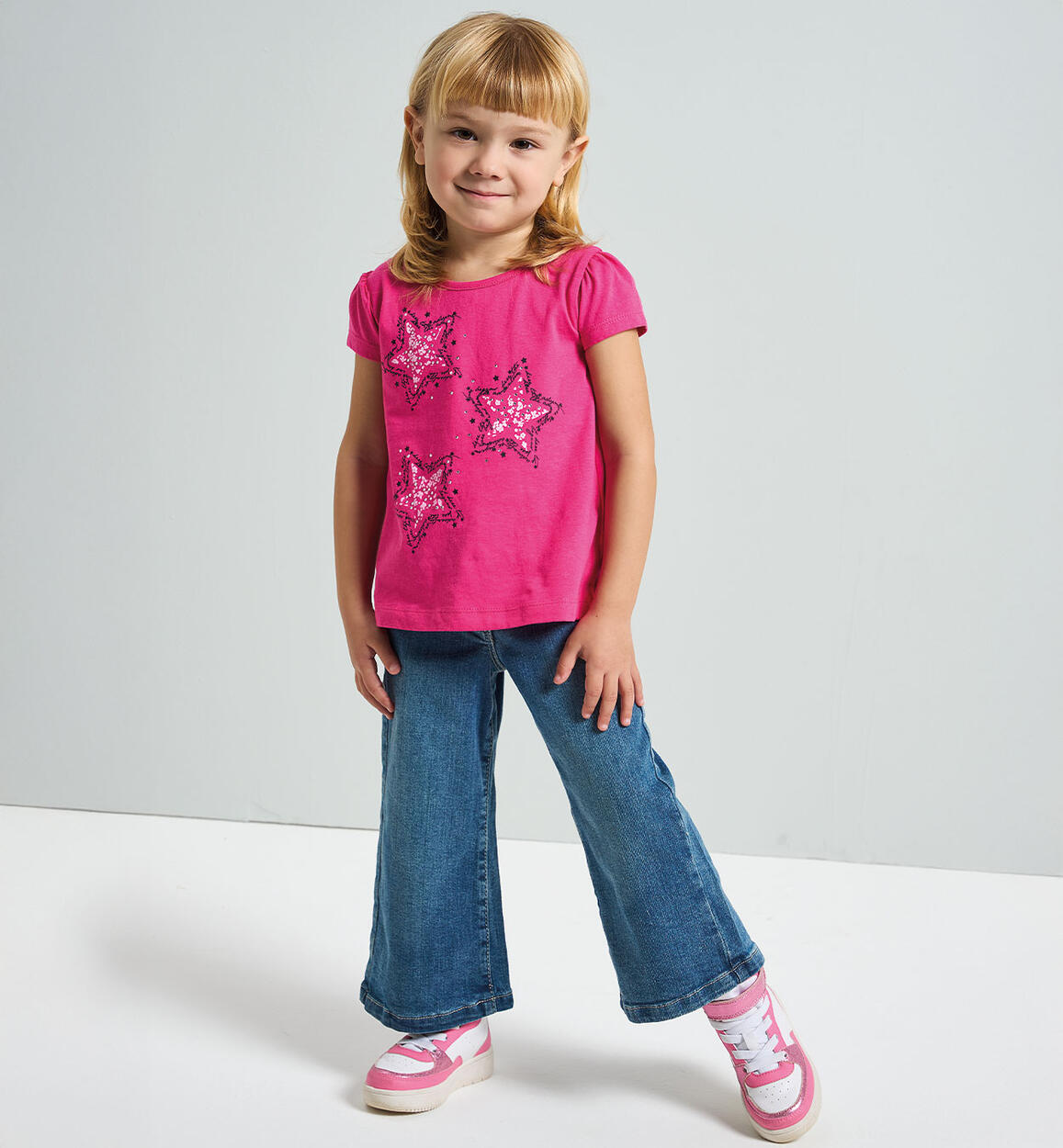 Jeans con cintura per bambina BLU iDO