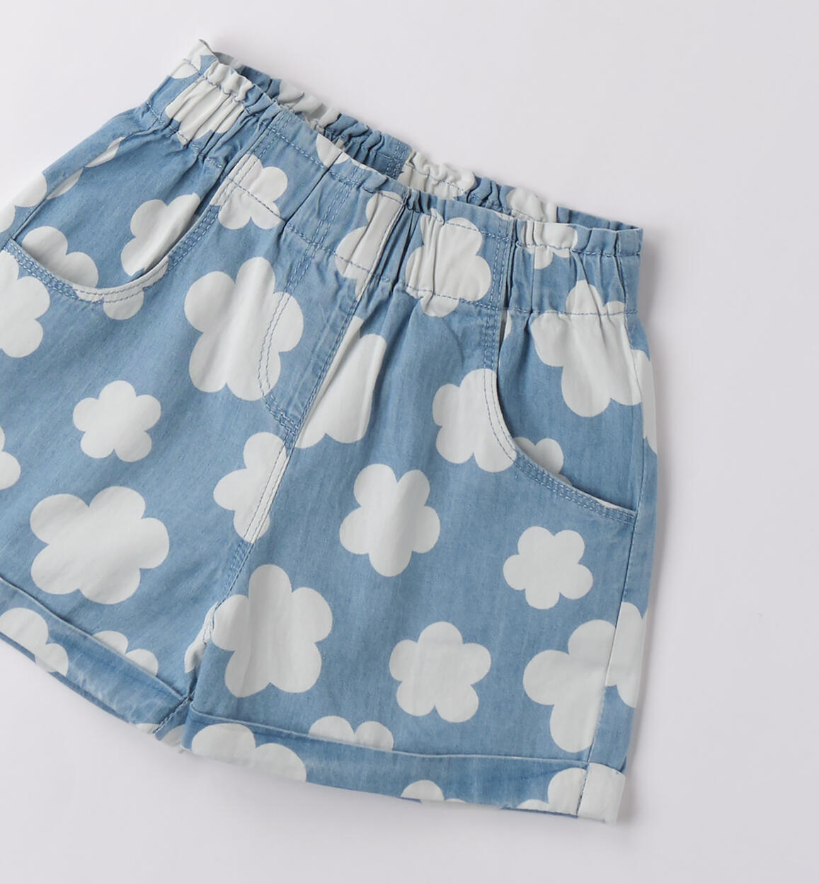 Jeans corti bambina DENIM-BIANCO-6BLG - 1594B53300