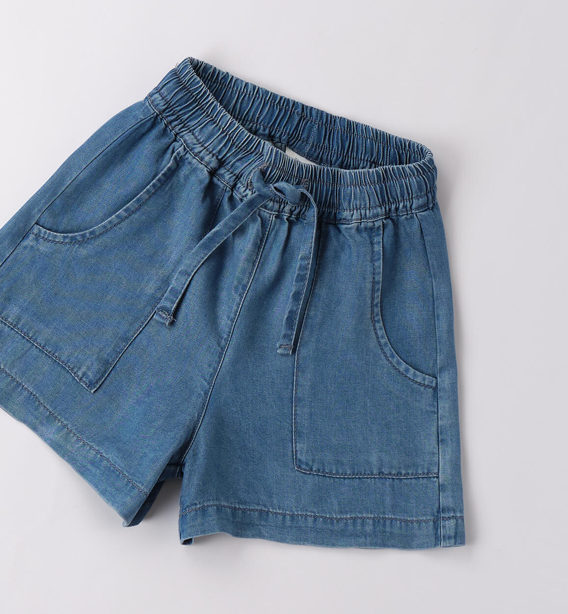 Jeans corti bambina STONE WASHED CHIARO-7400 - 1594B53400