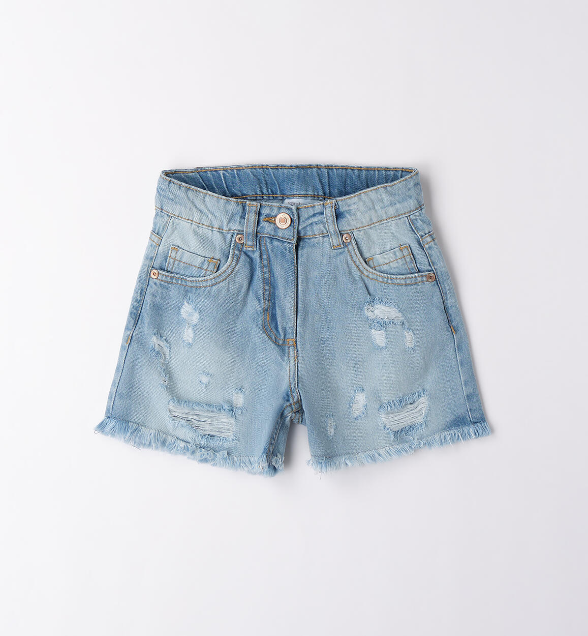 Jeans corto per ragazza BLU CHIARO LAVATO-7310 - 2570B54300