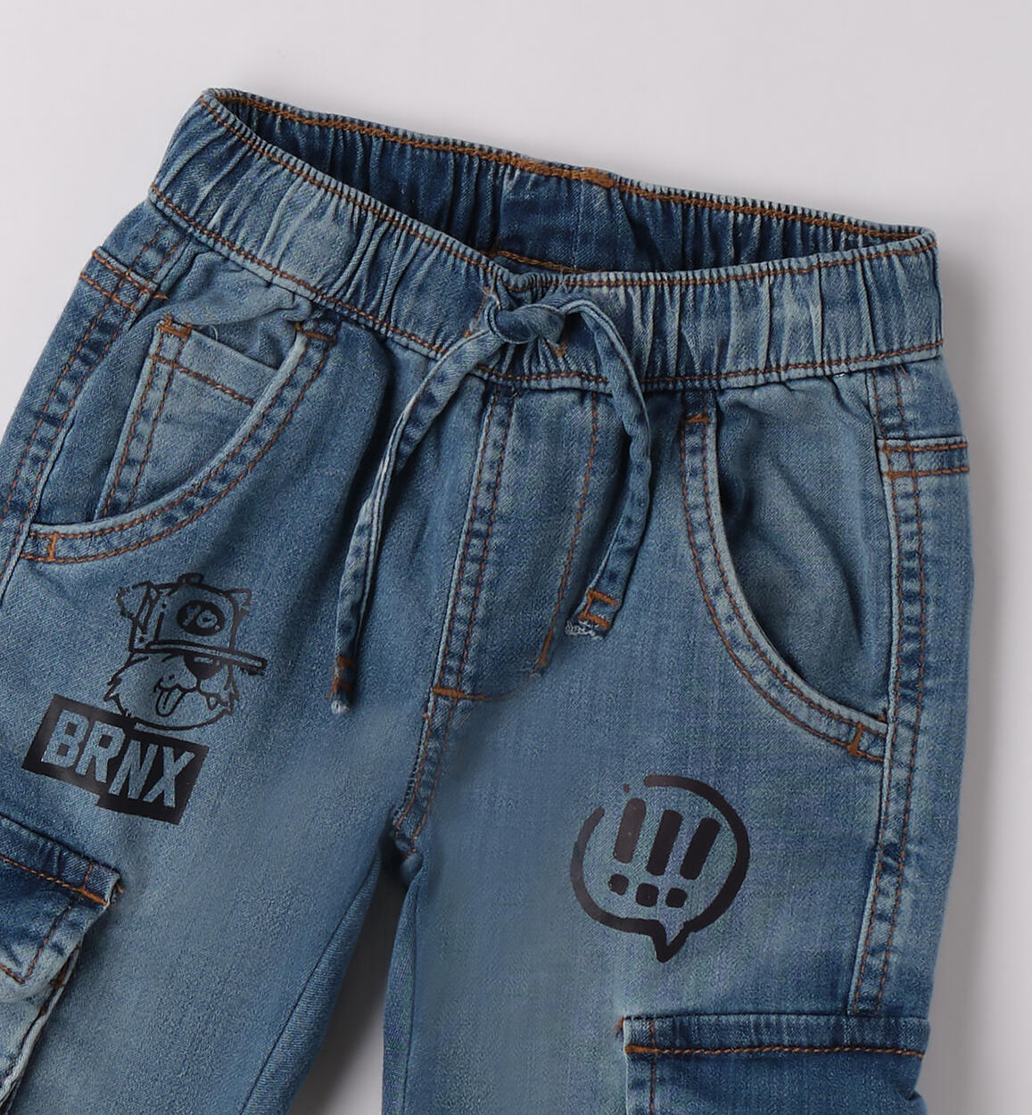 Jeans da bambino  STONE WASHED CHIARO-7400 - 1224F67200