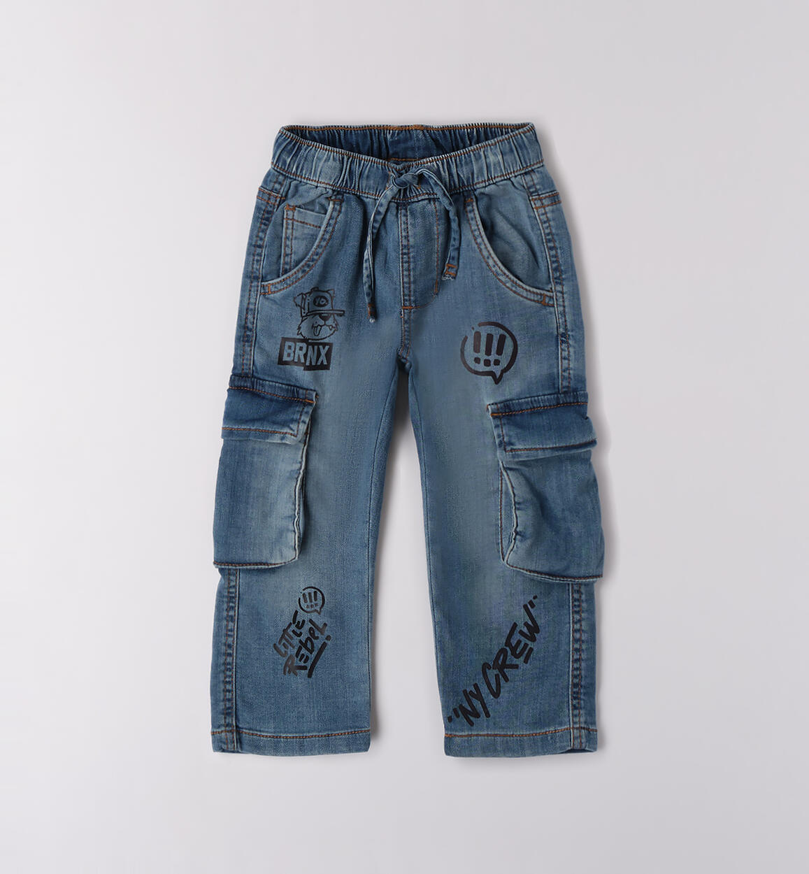 Jeans da bambino  STONE WASHED CHIARO-7400 - 1224F67200