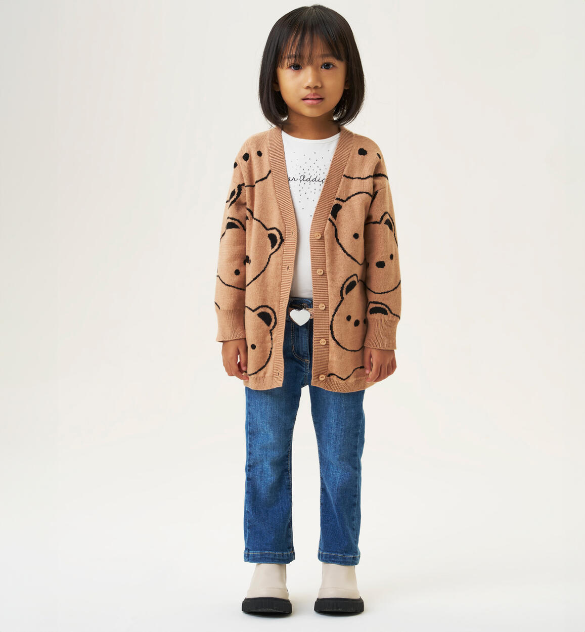 Jeans per bambina con cintura BLU iDO