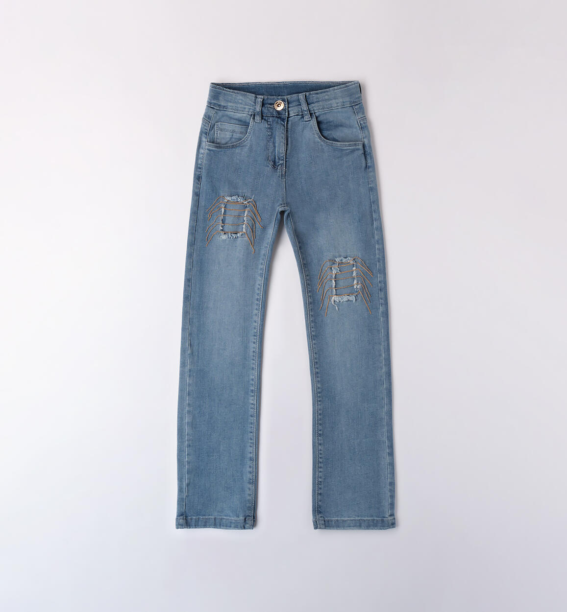 Jeans ragazza con toppe BLU iDO