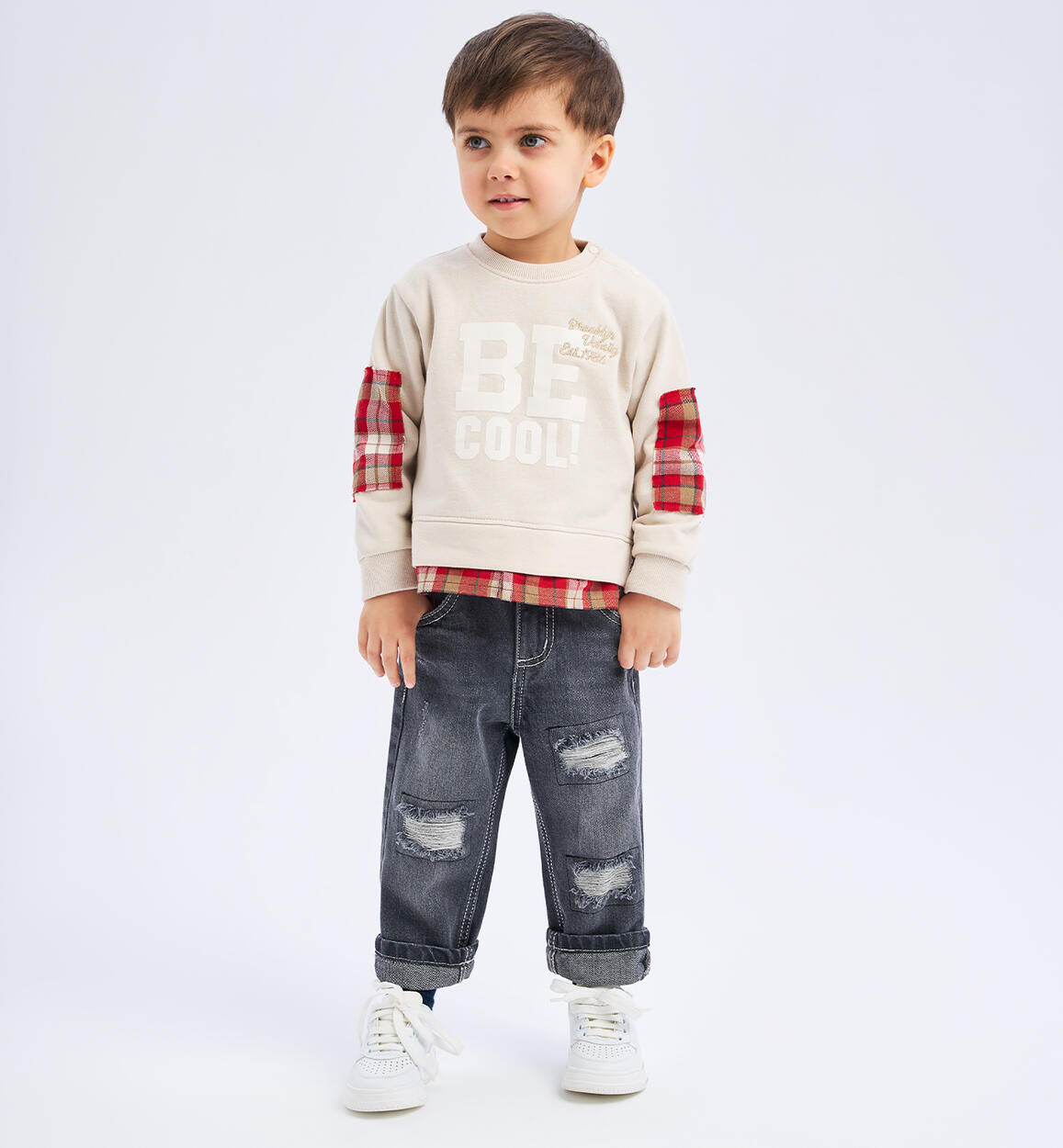 Jeans strappati bambino GRIGIO iDO