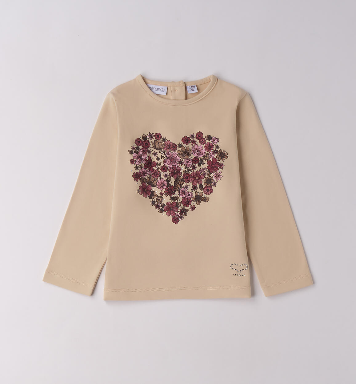 Maglia bambina con cuore BEIGE Sarabanda
