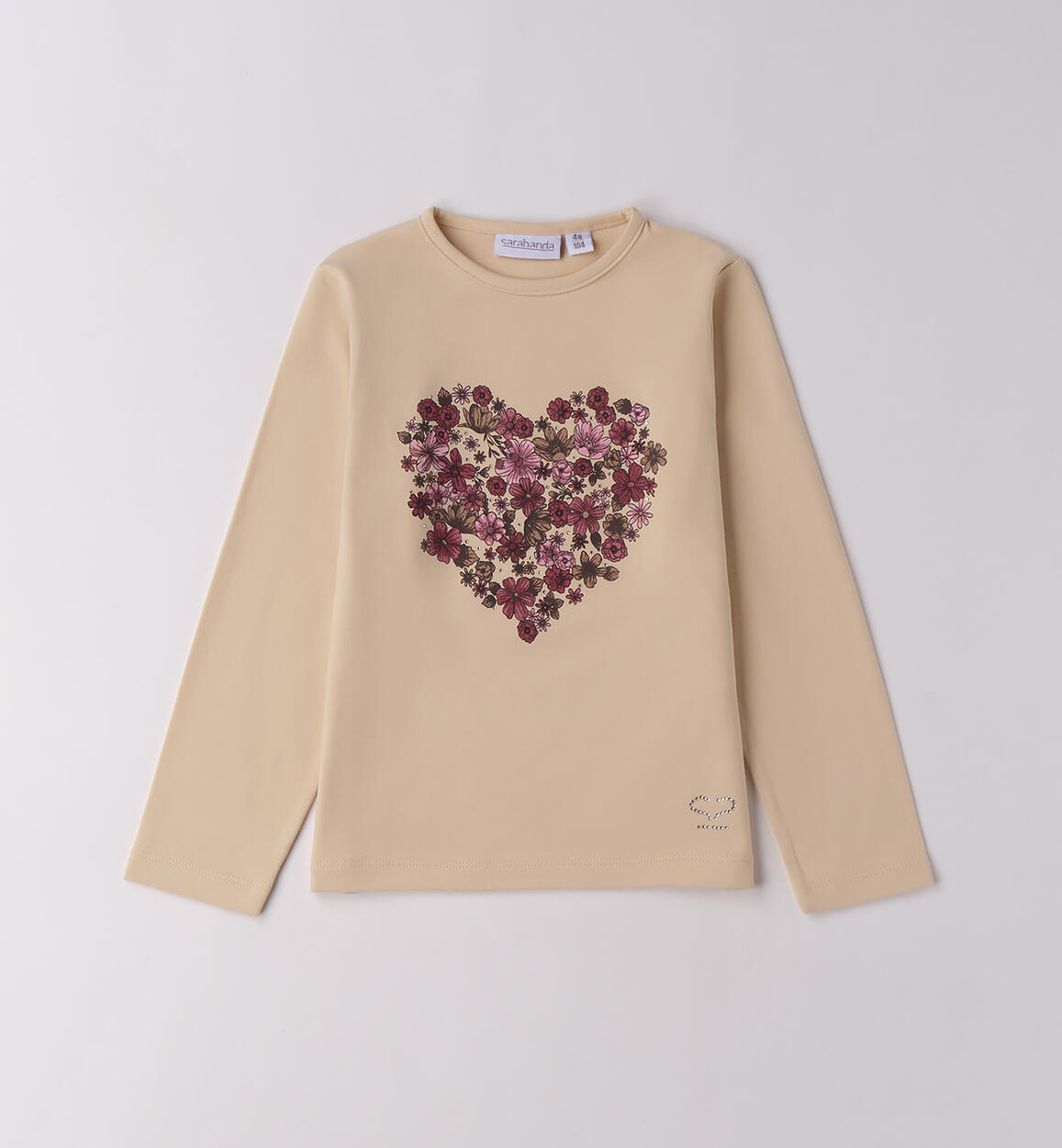 Maglia bambina con cuore BEIGE-0916 - 1480F31300